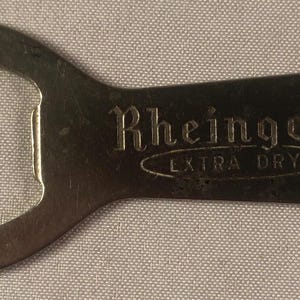 Rheingold Extra Dry Beer Bottle Cap Opener 3 1/4 Inch Stainless Steel Vintage Breweriana Original ML47