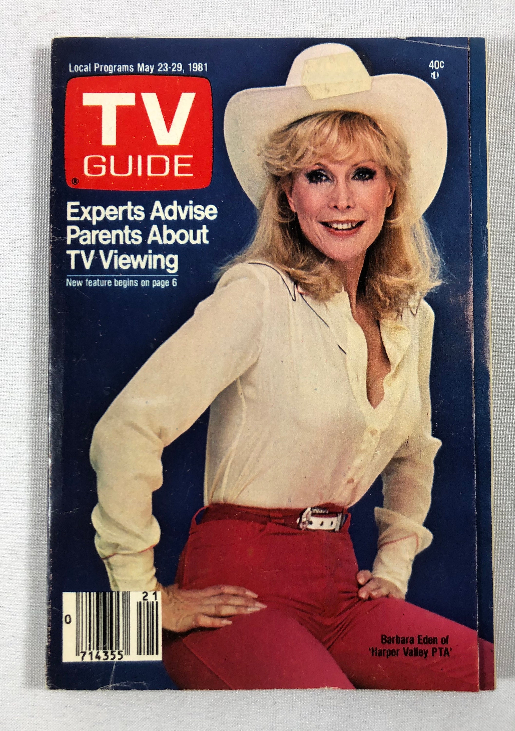 May 23 1981 TV Guide Barbara Eden of Harper Valley PTA on Cover
