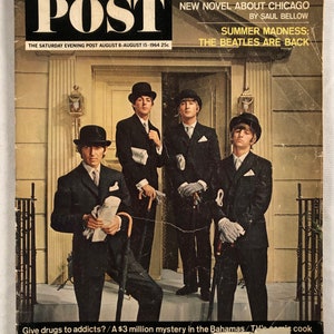 Week of August 8 to 15 1964 The Saturday Evening Post Magazine The Beatles on Cover Vintage Issue