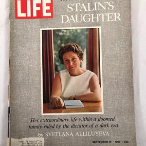 September 15 1967 Life Magazine Joseph Stalin&#39;s Daughter Svetlana Alliluyeva on Cover Vintage Original Full Issue