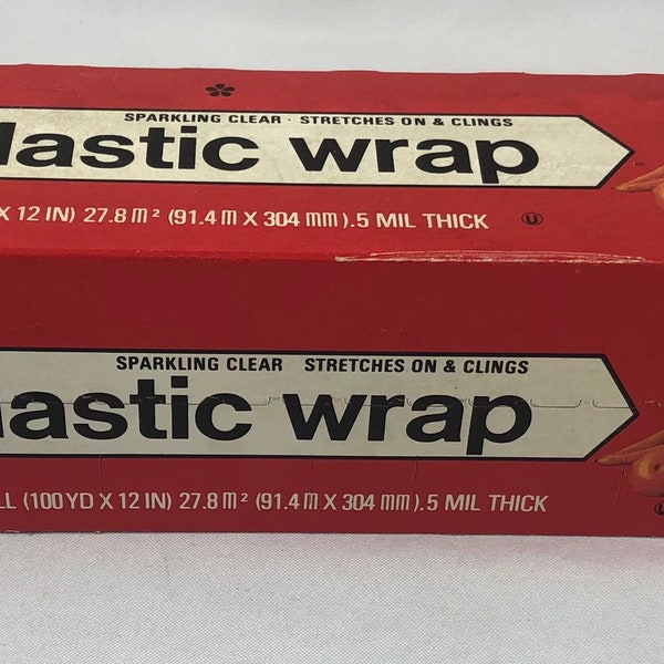 Vintage 1970er Jahre Ann Page Clear Plastic Wrap 300 quadratisch Fuß Rolle Neu Versiegelte Box Original Alte Lager NOS MIB
