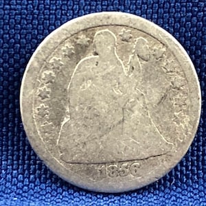 1856 kleine datum Liberty Seated Dime goede conditie verscheidenheid Type 2 standaard gewicht sterren op voorzijde echte authentieke USA Coin ET197