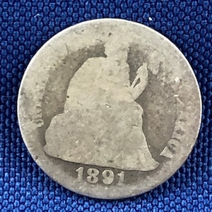 1891-S Liberty Seated Dime over goede conditie verscheidenheid Type 4 gewijzigd gewicht legenda op voorzijde echte authentieke USA Coin ET219
