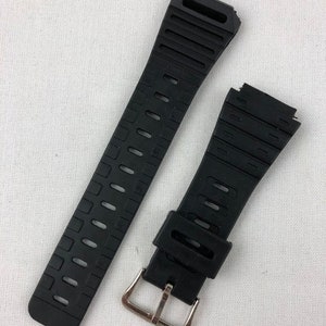 K-31 18mm Kreisler Sport Strap Black Rubber Vintage Replacement Fitted Ends Watch Band NOS For Casio G-Shock and Others