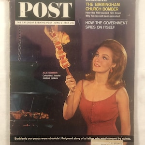 June 6 1964 The Saturday Evening Post Magazine Julie Newmar on Cover Vintage Original Great Birthday Gift Idea