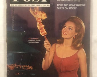 June 6 1964 The Saturday Evening Post Magazine Julie Newmar on Cover Vintage Original Great Birthday Gift Idea