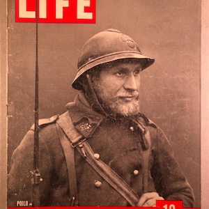 March 11 1940 Life Magazine Poilu French Soldier on Cover Vintage WWII Original Birthday Gift Idea