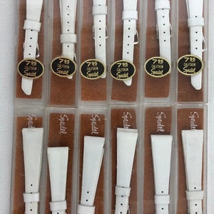 Wholesale Lot of 12 16mm Genuine Calfskin Leather White Watch Band Unstitched Speidel Ladies Vintage NOS Made in USA E34