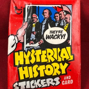 Unopened Wax Pack 1976 Topps Hysterical History Stickers and Cards Original Sealed Bubble Gum Pack Vintage   ML15