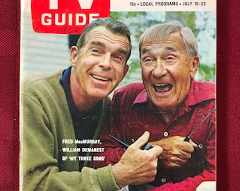 July 16 to 22 1966 TV Guide Fred Macmurray William Demarest My Three Sons on Cover Vol 14 Number 29 Issue 694 Western New York State Edition