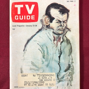 Week of January 22 to 28 1966 TV Guide David Janssen of the Fugitive on Cover Vol 14 Number 4 Issue 669 Philadelphia Edition Vintage
