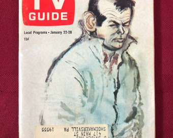 Week of January 22 to 28 1966 TV Guide David Janssen of the Fugitive on Cover Vol 14 Number 4 Issue 669 Philadelphia Edition Vintage