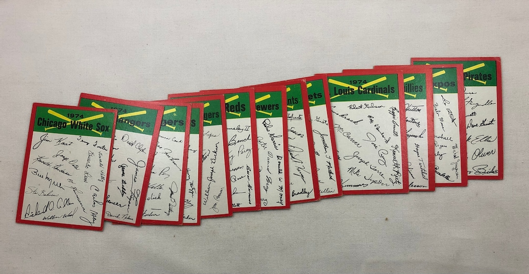 1974 Topps Baseball Team Checklist Starter Set 13 Different Unmarked