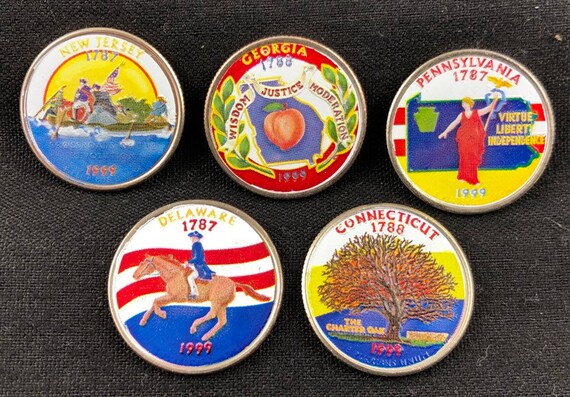 1999 Delaware Colorized Statehood Quarter; Free Shipping