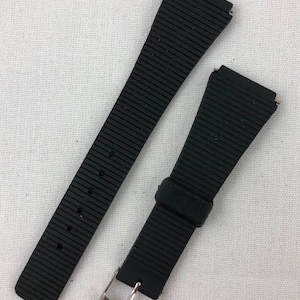 K-34 19mm Kreisler Sport Strap Black Rubber Vintage Replacement Watch Band NOS For Casio and Others