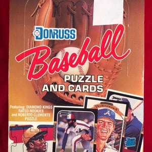 Confezione di cera da baseball Donruss del 1987, scatola da 36 confezioni da 15 carte originali vintage MLB