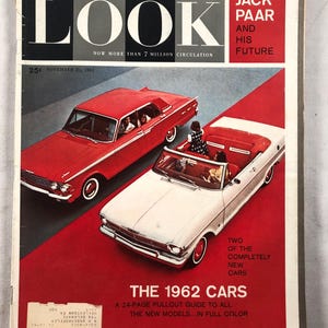 November 21 1961 Look Magazine 1962 Auto Preview Edition on Cover Vintage 1962 New Cars Great Birthday Gift Idea