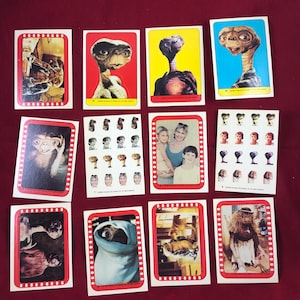 E.T. The Extra Terrestrial 1982 Topps Sticker Set of 12 Puzzle Cards Vintage Original Great Gift Idea