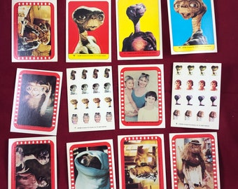 E.T. The Extra Terrestrial 1982 Topps Sticker Set of 12 Puzzle Cards Vintage Original Great Gift Idea