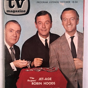 October 18 to 24 1964 TV Magazine Charles Boyer Gig Young David Niven on Cover The Beatles Poster Advertisment on Back Cover