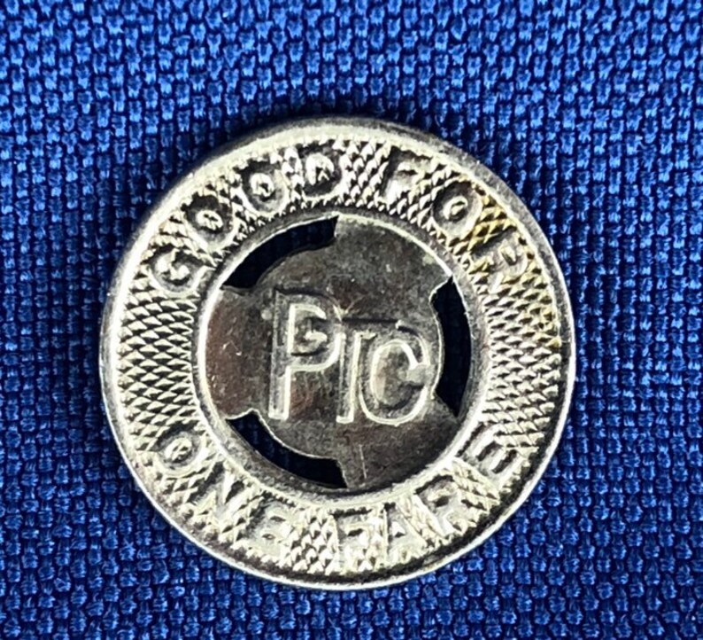 Uncirculated PTC School Children Only Philadelphia Transportation Company One Fare Token Die Cut Out Vintage Original Authentic ET372