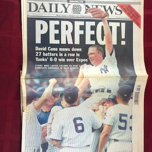 19. Juli 1999 New York Daily News JFK Jr David Cone Perfekte Spiel Zeitung Vintage Original Große Geburtstag Jubiläum Geschenkidee