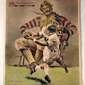 September 21 1969 The Newark News Newspaper Sunday Magazine Centennial of Football Cover Vintage