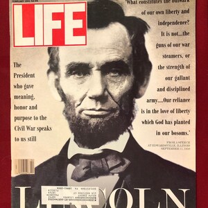 February 1991 Life Magazine President Abraham Lincoln Cover Vintage Original Great Birthday Gift Idea