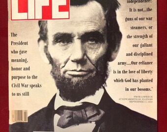 February 1991 Life Magazine President Abraham Lincoln Cover Vintage Original Great Birthday Gift Idea