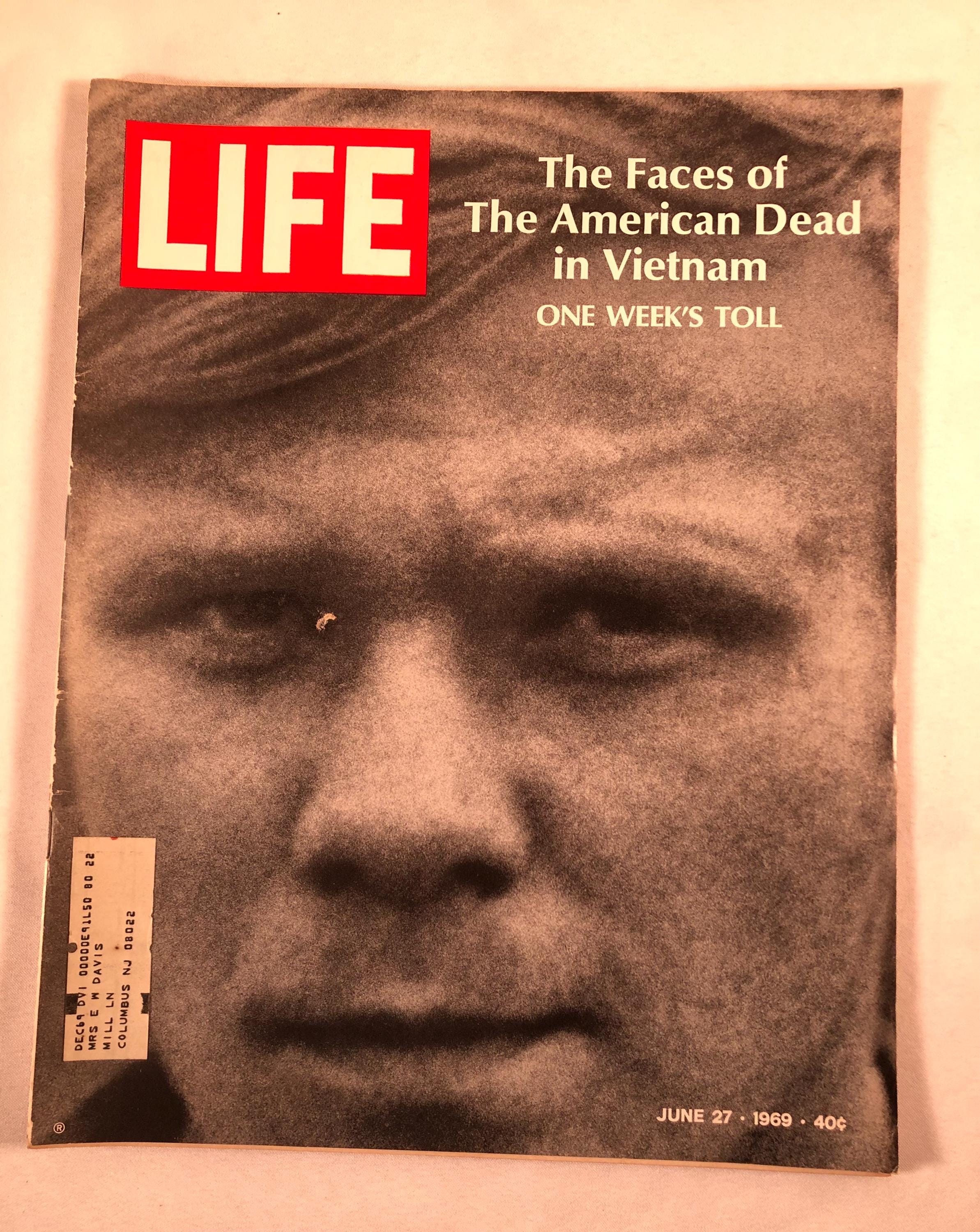 June 27 1969 Life Magazine the Faces of the American Dead in 