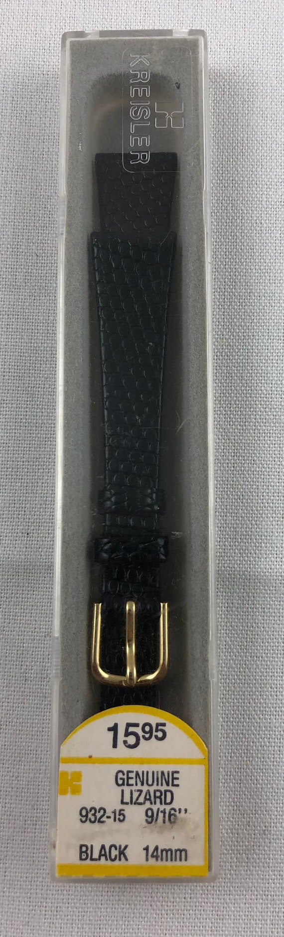 14mm Genuine Lizard Mens Non-Stitched Black Watch… - image 3