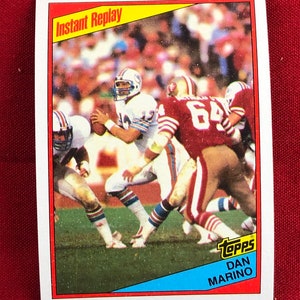 Dan Marino 1984 Topps Fussball Karte #124 Instant Replay Karte EX-EXMT oder Besserer Zustand EC221