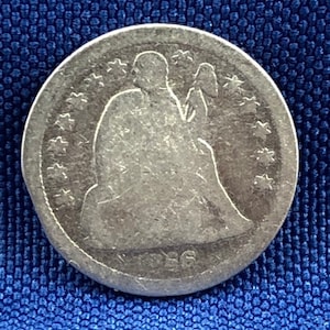 1856-O Liberty Seated Dime Good Condition Variety Type 2 Standard Weight Stars on Obverse Genuine Authentic USA Coin ET200