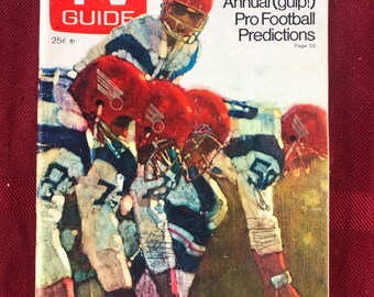 Week of September 4 to 10 1976 TV Guide NFL Annual Pro Football Predictions on Cover Vol 24 Number 36 Issue 1223 Western New England Edition