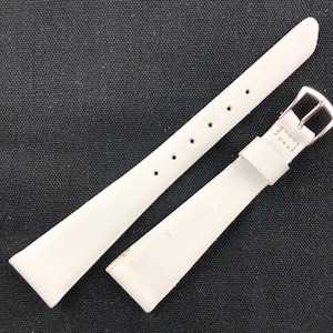 16mm Genuine Calfskin Leather White Watch Band Unstitched Speidel Ladies Vintage NOS Made in USA E33