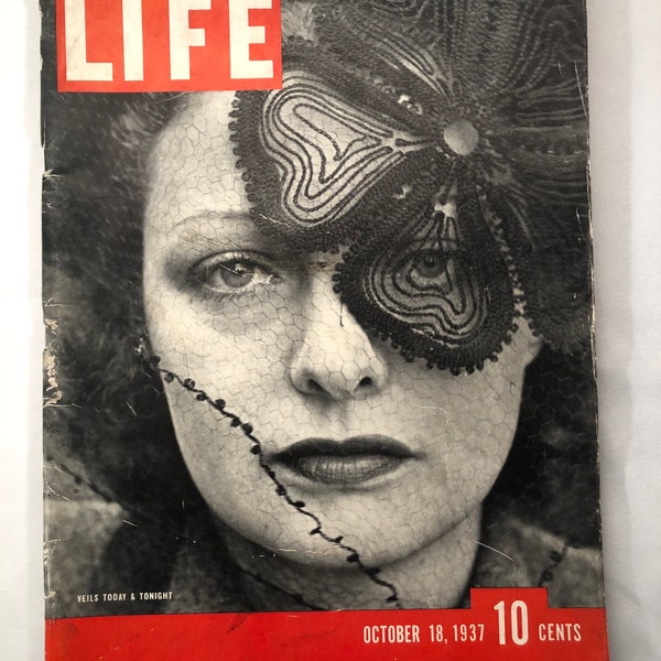 October 18 1937 Life Magazine Veils Today & Tonight Janet Macleod on Cover Vintage 1930s Fashion