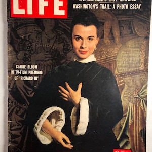 February 20 1956 Life Magazine Claire Bloom on Cover Vintage Movie Richard III Original Great Birthday Gift Idea
