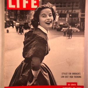 January 26 1953 Life Magazine Stylist For Ohrbach&#39;s Low Cost High Fashion Sigrid Soelter on Cover Vintage 50s Fashion Birthday Gift Idea