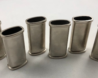 Lot of 5 Small Blank Brass Metal Mini Disposable Lighter Reusable Holder Covers Silver Color Case Sleeve