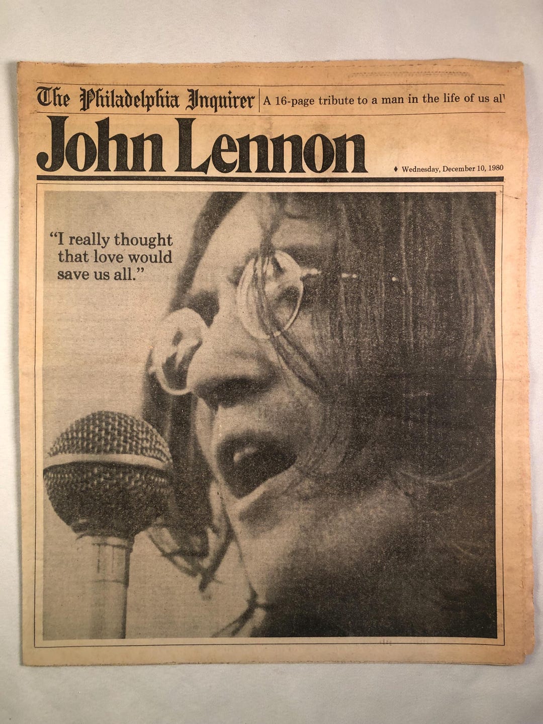December 10 1980 the Philadelphia Inquirer Newspaper John Lennon