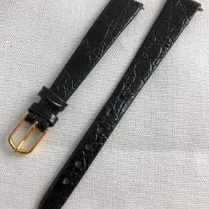 13mm Alligator Grain Calfskin Brown Ladies Non-Stitched Watch Band Kreisler Vintage Watch Strap NOS E175