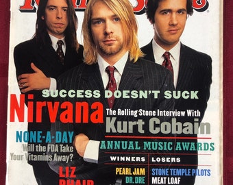 27 de enero de 1994 Revista Rolling Stone Nirvana Kurt Cobain Portada Número 674 Vintage Gran Cumpleaños Aniversario Regalo Idea