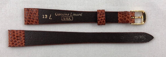 13mm Long Speidel Lt Brown Genuine Lizard Skin Le… - image 2