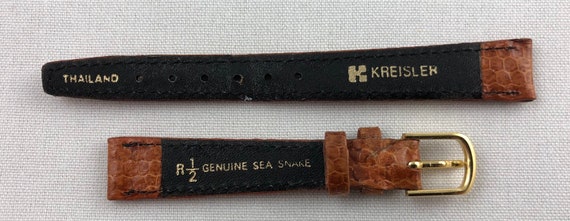 13mm Genuine Sea Snakeskin Ladies Stiched and Padded Honey  display picture 1