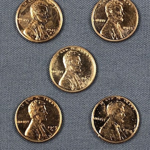 1943S Steel Lot of 5 Coins Penny Cent San Francisco Mint Wheat Pennies Genuine Authentic US Coin 1943 S 1943-S