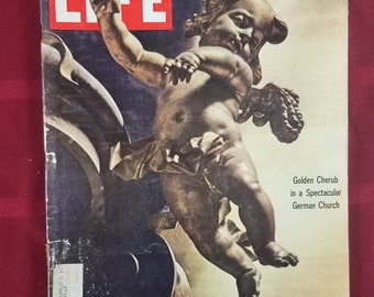 March 31 1961 Life Magazine Golden Cherub in German Church on Cover Vintage Great Birthday Gift Idea