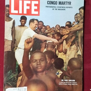 December 4 1964 Life Magazine Congo Martyr Dr Paul Carlson on Cover Vintage Original Great Birthday Anniversary Gift Idea