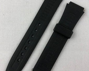 K-16 16mm Kreisler Sport Strap Black PVC Rubber Vintage Replacement Watch Band NOS For Casio and Others