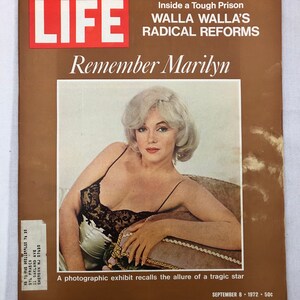 September 8 1972 Life Magazine Remember Marilyn Monroe on Cover Vintage Original Great Birthday Anniversary Gift Idea