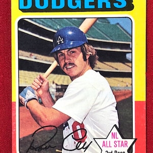 Tarjeta de béisbol vintage Ron Cey Topps 1975 n.° 390, auténtica, original, EC118